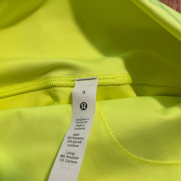 Lululemon bright yellow wunder under leggings - Picture 3 of 4